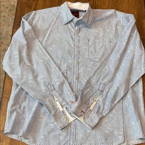 Classic Blue and White Checkered Men's Shirt